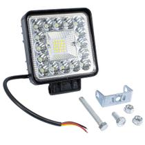 Farol Auxiliar Quadrado 41 Super Leds Cristal Bivolt 21W 6000K Farol Alto Baixo Carcaça Aluminio Preto Farol Auxiliar Quadrado 41 Super Leds Cristal Bivolt 21W 6000K Farol Alto Baixo Carcaça Aluminio Preto