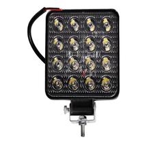 Farol Auxiliar Quadrado Led 48w 16 Led 6000k - Unidade Off-Road Farol Auxiliar Quadrado Led 48w 16 Led 6000k - Unidade Off-Road