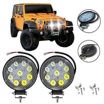 Farol Auxiliar Redondo Milha Led 6000K 27W Jipe 2 Unidades Farol Auxiliar Redondo Milha Led 6000K 27W Jipe 2 Unidades