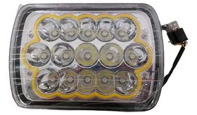 Farol Auxiliar Retangular 7 Polegada 15 Leds 45w Com Plug H4