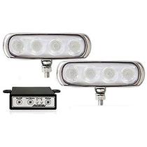 Farol Auxiliar Slim 4l 3 Em 1 Corpo Cromado 12 24v Vermelho Par Universal Ate 2021 Nk-600967