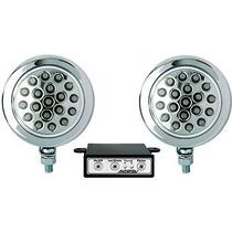 Farol Auxiliar Strobo C 19 Leds 3 Em 1 Corpo Cromado 12v Azul Universal Nk-600808 Farol Auxiliar Strobo C 19 Leds 3 Em 1 Corpo Cromado 12v Azul Universal Nk-600808