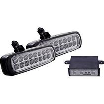 Farol Auxiliar Strobo Slim 16 Leds 3 Em 1 Corpo Preto 12v Branco Universal Nk-600954