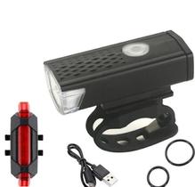 Farol Bicicleta Recarregável 300lm - Preto Modos Destaque/Flash