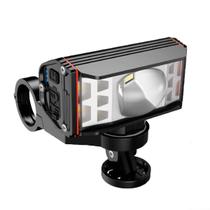 Farol Bike 50.000 Lúmens Ultra Potente JWS 5259 LED Recarregável Segurança Máxima 4 Modos de Iluminação Alta Potência Trilhas e Cidade MTB, Speed