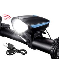 Farol Bike Bicicleta Led Buzina Recarregável Led forte de Alta Qualidade - 7588 Farol Bike Bicicleta Led Buzina Recarregável Led forte de Alta Qualidade - 7588