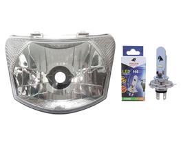 Farol Bloco Óptico Biz 100 2012 á 2016 + Lâmpada Led H4 Farol Bloco Óptico Biz 100 2012 á 2016 + Lâmpada Led H4