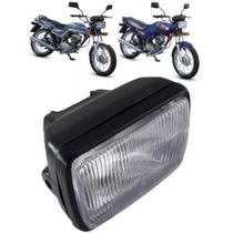 Farol Bloco Óptico Da Moto Cg 125 Today 125 Titan Até 1999 Com Aro Preto Brilhante