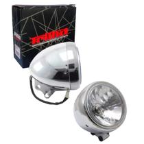 Farol Bloco Óptico Kansas 150 Cristal Completo Cromado Farol Bloco Óptico Kansas 150 Cristal Completo Cromado