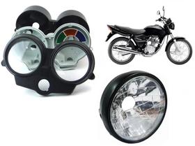 Farol + Carcaças Painel Honda Cg Titan Fan 125 2000 A 2008