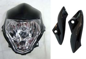 Farol Cb300 Carenagem Farol Abas Laterais Preta Farol Cb300 Carenagem Farol Abas Laterais Preta