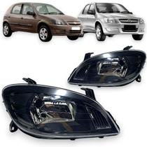 Farol celta prisma 2007 2008 a 2015 mascara negra direito Farol celta prisma 2007 2008 a 2015 mascara negra direito