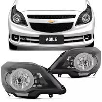 Farol Chevrolet Agile Montana Foco Duplo 2009 2010 2011 2012 2013 2014 Máscara Negra Farol Chevrolet Agile Montana Foco Duplo 2009 2010 2011 2012 2013 2014 Máscara Negra