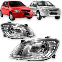 Farol chevrolet celta prisma 2007 a 2015 cromado esquerdo