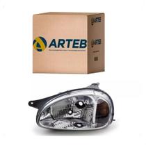 Farol Chevrolet Corsa 2001 em Diante Lado Esquerdo Com Carcaca Cinza Arteb