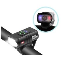 Farol Ciclismo Bike 2 Led Cree T6 Recarregável Usb C Medidor