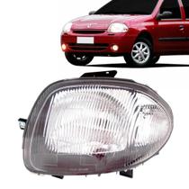 Farol Clio 1999 A 2001 Cromado Foco Simples