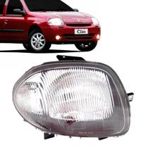 Farol Clio 1999 A 2001 Cromado Foco Simples Farol Clio 1999 A 2001 Cromado Foco Simples