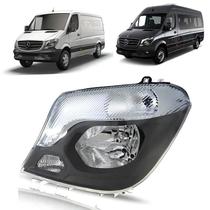 Farol com auxiliar mercedes benz sprinter 2017 a 2019 máscara negra lado esquerdo Farol com auxiliar mercedes benz sprinter 2017 a 2019 máscara negra lado esquerdo