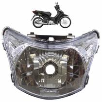 Farol Completo Biz 125 2011 2012 2013 2014 2015 2016 2017 Máscara Cromada Cristal Lisa Acrílico