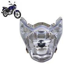 Farol Completo CG 150 Titan 2011 2012 2013 Máscara Cromada Cristal Lente Lisa Acrílico Encaixe H4