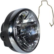 Farol completo CG125 Titan Fan 2000 a 2013 aro cromado bloco globo optico