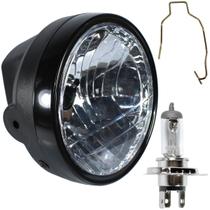 Farol completo CG150 Titan Sport 2004 a 2008 aro preto com lâmpada bloco globo optico Farol completo CG150 Titan Sport 2004 a 2008 aro preto com lâmpada bloco globo optico