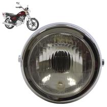 Farol Completo Intruder 125 2002 2003 2004 2005 2006 2007 2008 2009 2010 2011 2012 Máscara Cromada Cristal Estriada Vidro Encaixe H4
