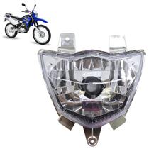 Farol Completo XTZ 125 2009 2010 2011 2012 2013 2014 Máscara Cromada Lente Lisa Acrílico Cristal