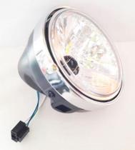 Farol Completo Ybr 125 2006 A 2008 Aro Cromado C/ Lampada - Plasmoto
