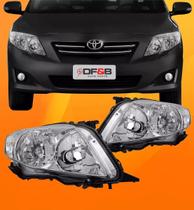 Farol Corolla 2008 2009 2010 2011 Máscara Cromada Duplo Farol Corolla 2008 2009 2010 2011 Máscara Cromada Duplo