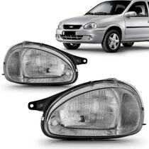 Farol Corsa 1994 1995 1996 1997 1998 1999 2000 2001 2002 Cromado Lente Estriada