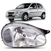 Farol Corsa 2000 2001 2002 Carcaça Cinza Cromado