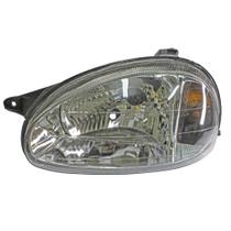 Farol Corsa 2000 a 2002 Classic 2001 a 2010 Esquerda Seta Ambar Carcaca Preta Refletor Bi Facetado Lente Policarbonato