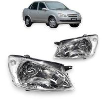 Farol corsa classic 2011 2012 2013 a 2016 cromado direito