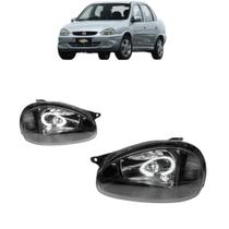 Farol Corsa Classic Mascara Negra 2000 A 2010 Esquerdo