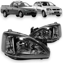 Farol corsa montana 2003 2004 a 2012 mascara negra direito