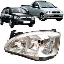 Farol corsa montana 2003 a 2012 cromado lente lisa ld Farol corsa montana 2003 a 2012 cromado lente lisa ld