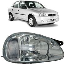 Farol corsa pickup sedan wagon 2000 até 2010 ld carcaça preta moldura metalizada usa lâmpada