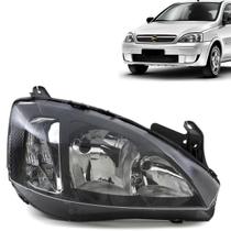Farol corsa sedan e montana 2008 até 2012 ld mascara negra usa lâmpada h7 e h1
