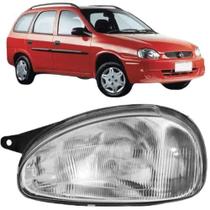 Farol corsa wagon 1994 a 2002 cromado ld vidro raiado