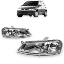 Farol cromado chevrolet celta 2000 2001 2002 a 2006 esquerdo