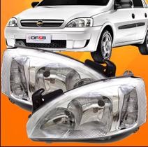 Farol Cromado Corsa Montana 2007 2008 09 Liso