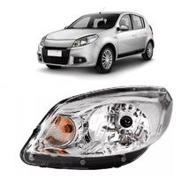 Farol Cromado Sandero 2012 2013 2014 Esquerdo