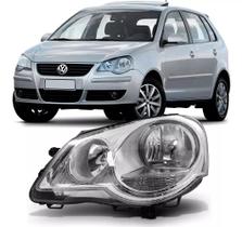 Farol Cromado VW Polo 2007 2008 2009 2010 2011 Esquerdo Farol Cromado VW Polo 2007 2008 2009 2010 2011 Esquerdo