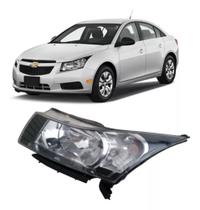 Farol Cruze 2011 Até 2020 Cromado Com Aro Fumê Tyc Lado Esquerdo