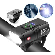 Farol De Bike 2 Led Cree T6 Usb Com Medidor Recarregável