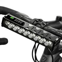 Farol de Bike Profissional 17 LEDs 10.000mAh com Display Digital e USBC