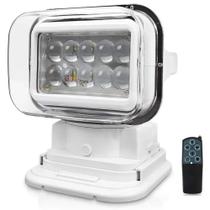 Farol De Busca Branco Led 12v 380ºx137º Com Controle Remoto Farol De Busca Branco Led 12v 380ºx137º Com Controle Remoto