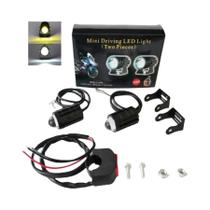 Farol De LED Dupla Cor Para Moto Com Lente Projetora 2 Peças, Luz Auxiliar De Neblina Para ATV E Farol De LED Dupla Cor Para Moto Com Lente Projetora 2 Peças, Luz Auxiliar De Neblina Para ATV E